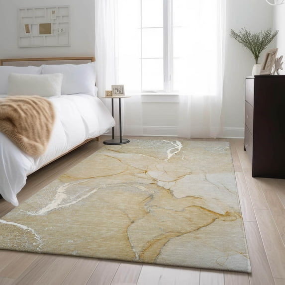 Addison Rugs Mayfield Washable Transitional Watercolors Beige Rectangle Rug, 10' x 14'