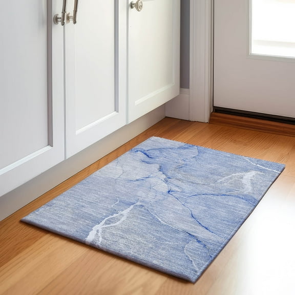 Addison Rugs Mayfield Washable Transitional Watercolors Blue Rectangle Rug, 1'8" x 2'6"
