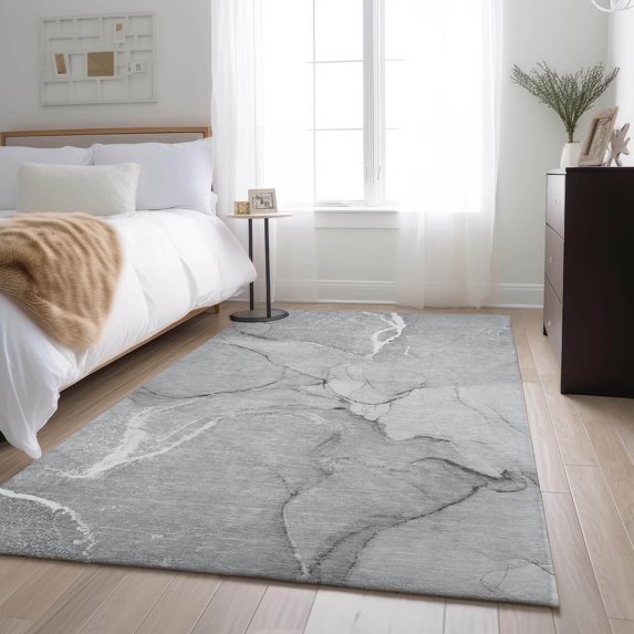 Addison Rugs Mayfield Washable Transitional Watercolors Gray Rectangle Rug, 10' x 14'