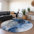 thumbnail image 1 of Addison Rugs Mayfield Washable Transitional Organic Navy Round Rug, 8' x 8', 1 of 5