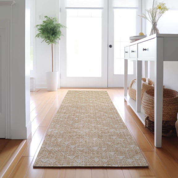 Addison Rugs Mayfield Washable Transitional Arrows Beige Runner Rug, 2'3" x 7'6"