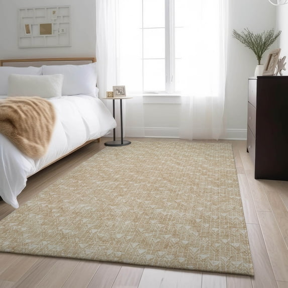 Addison Rugs Mayfield Washable Transitional Arrows Beige Rectangle Rug, 3' x 5'