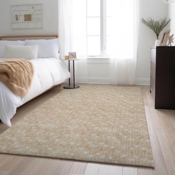 Addison Rugs Mayfield Washable Transitional Arrows Beige Rectangle Rug, 5' x 7'6"