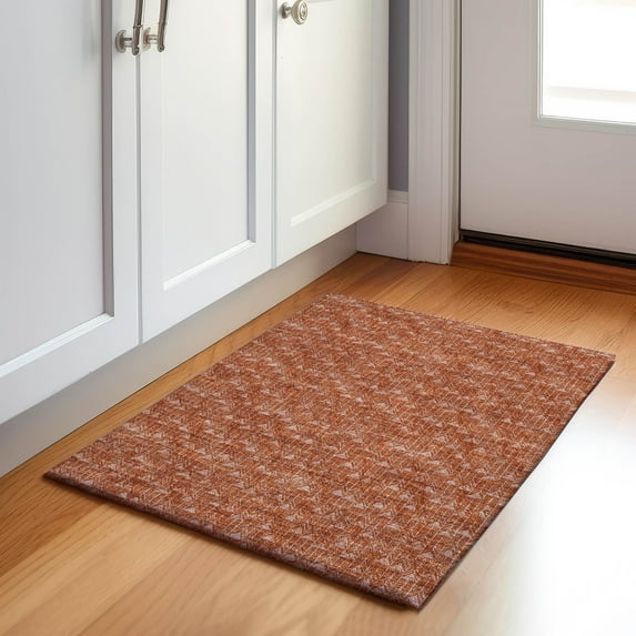 Addison Rugs Mayfield Washable Transitional Arrows Terracotta Rectangle Rug, 1'8" x 2'6"
