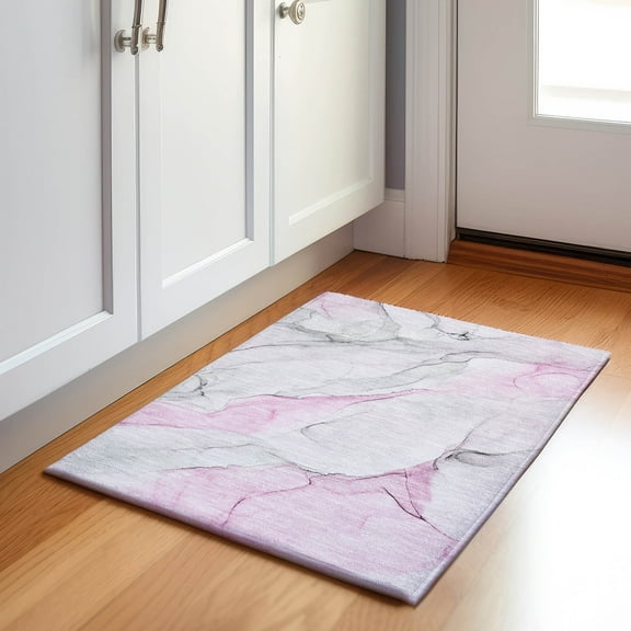 Addison Rugs Mayfield Washable Transitional Watercolors Pink Rectangle Rug, 1'8" x 2'6"
