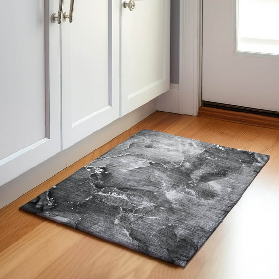 Addison Rugs Mayfield Washable Transitional Watercolors Gray Rectangle Rug, 1'8" x 2'6"