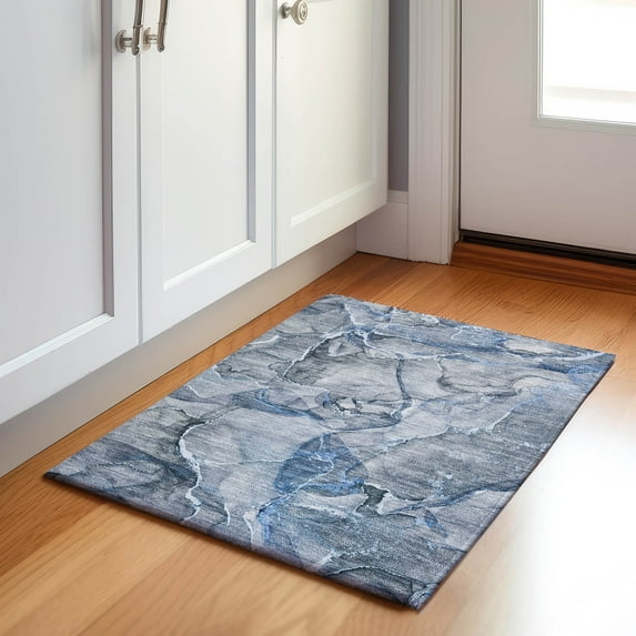 Addison Rugs Mayfield Washable Transitional Watercolors Blue Rectangle Rug, 1'8" x 2'6"
