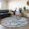 thumbnail image 1 of Addison Rugs Mayfield Washable Transitional Watercolors Blue Round Rug, 8' x 8', 1 of 5