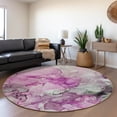 thumbnail image 1 of Addison Rugs Mayfield Washable Transitional Watercolors Pink Round Rug, 8' x 8', 1 of 5