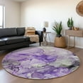 thumbnail image 1 of Addison Rugs Mayfield Washable Transitional Watercolors Purple Round Rug, 8' x 8', 1 of 5