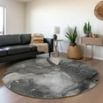 thumbnail image 1 of Addison Rugs Mayfield Washable Transitional Watercolors Gray Round Rug, 8' x 8', 1 of 5