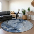 thumbnail image 1 of Addison Rugs Mayfield Washable Transitional Watercolors Navy Round Rug, 8' x 8', 1 of 5