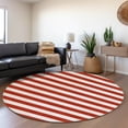 thumbnail image 1 of Addison Rugs Mayfield Washable Transitional Stripes Red Round Rug, 8' x 8', 1 of 5
