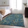 thumbnail image 1 of Addison Rugs Mayfield Washable Transitional Paisley Navy Rectangle Rug, 3' x 5', 1 of 6
