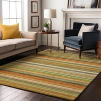 Addison Rugs Mayfield Washable Transitional Stripes Aloe Rectangle Rug, 10' x 14'