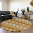 thumbnail image 1 of Addison Rugs Mayfield Washable Transitional Stripes Paprika Round Rug, 8' x 8', 1 of 5