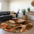 thumbnail image 1 of Addison Rugs Mayfield Washable Contemporary Abstract Chocolate Round Rug, 8' x 8', 1 of 5