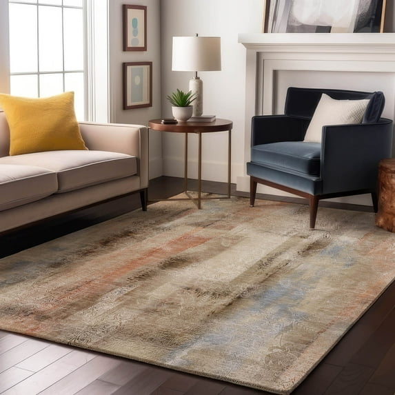 Addison Rugs Mayfield Washable Transitional Casual Beige Rectangle Rug, 9' x 12'