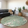 thumbnail image 1 of Addison Rugs Mayfield Washable Contemporary Abstract Mint Round Rug, 8' x 8', 1 of 5