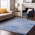 thumbnail image 1 of Addison Rugs Mayfield Washable Contemporary Art Deco Blue Rectangle Rug, 3' x 5', 1 of 6