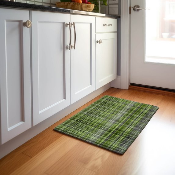 Addison Rugs Mayfield Washable Transitional Plaid Green Rectangle Rug, 1'8" x 2'6"