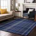 thumbnail image 1 of Addison Rugs Mayfield Washable Transitional Plaid Navy Rectangle Rug, 5' x 7'6", 1 of 6