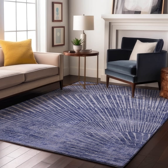 Addison Rugs Mayfield Washable Transitional Organic Navy Rectangle Rug, 8' x 10'