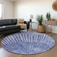 thumbnail image 1 of Addison Rugs Mayfield Washable Transitional Organic Navy Round Rug, 8' x 8', 1 of 5