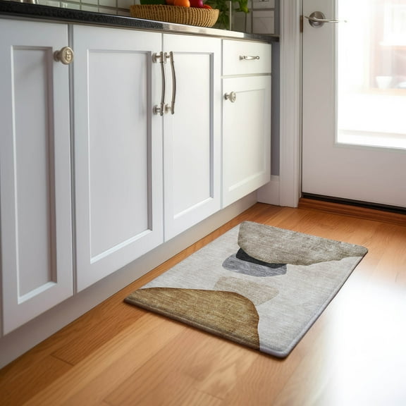 Addison Rugs Mayfield Washable Transitional Organic Brown Rectangle Rug, 1'8" x 2'6"