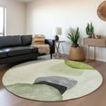 thumbnail image 1 of Addison Rugs Mayfield Washable Transitional Organic Green Round Rug, 8' x 8', 1 of 5