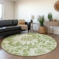thumbnail image 1 of Addison Rugs Mayfield Washable Transitional Floral Aloe Round Rug, 8' x 8', 1 of 5