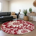 thumbnail image 1 of Addison Rugs Premium Machine Washable Mayfield  Burgundy 8' x 8' Round Rug, 1 of 5
