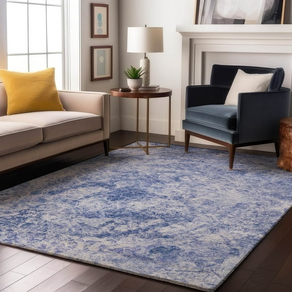 Addison Rugs Mayfield Washable Transitional Organic Blue Rectangle Rug, 3' x 5'