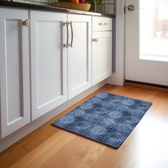 Addison Rugs Mayfield Washable Transitional Organic Navy Rectangle Rug, 1'8" x 2'6"