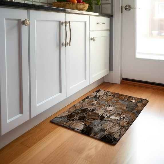 Addison Rugs Mayfield Washable Transitional Floral Paprika Rectangle Rug, 1'8" x 2'6"
