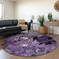 thumbnail image 1 of Addison Rugs Mayfield Washable Transitional Floral Purple Round Rug, 8' x 8', 1 of 5