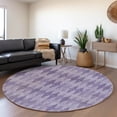 thumbnail image 1 of Addison Rugs Mayfield Washable Transitional Geometric Purple Round Rug, 8' x 8', 1 of 5