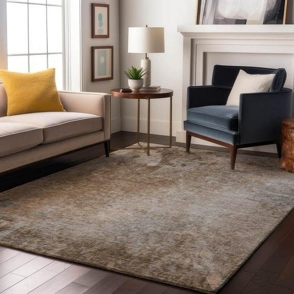 Addison Rugs Mayfield Washable Transitional Abstract Mocha Rectangle Rug, 8' x 10'