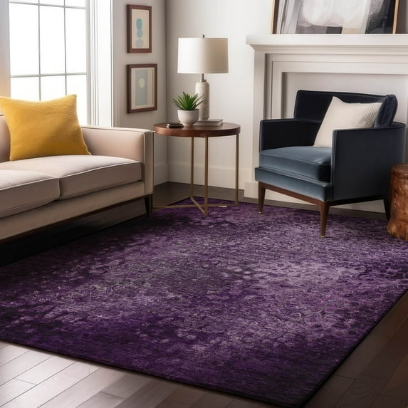 Addison Rugs Mayfield Washable Transitional Casual Purple Rectangle Rug, 8' x 10'