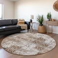 thumbnail image 1 of Addison Rugs Mayfield Washable Transitional Panel Beige Round Rug, 8' x 8', 1 of 5