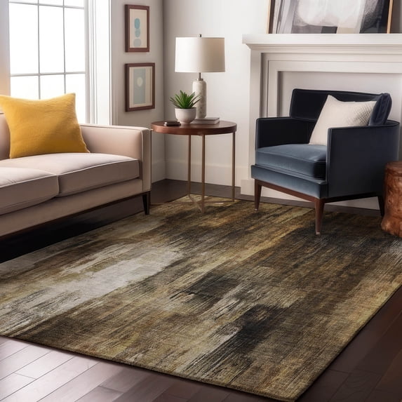 Addison Rugs Mayfield Washable Transitional Casual Chocolate Rectangle Rug, 9' x 12'