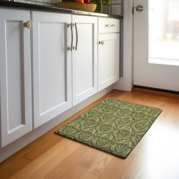 Addison Rugs Mayfield Washable Transitional Panel Green Rectangle Rug, 1'8" x 2'6"