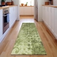 thumbnail image 1 of Addison Rugs Mayfield Washable Transitional Ikat Olive Runner Rug, 2'3" x 7'6", 1 of 5