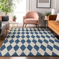 thumbnail image 1 of Addison Rugs Mayfield Washable Transitional Diamonds Navy Rectangle Rug, 3' x 5', 1 of 6