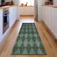 thumbnail image 1 of Addison Rugs Mayfield Washable Transitional Diamonds Olive Runner Rug, 2'3" x 7'6", 1 of 5