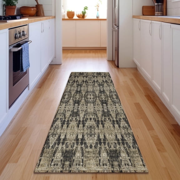 Addison Rugs Mayfield Washable Transitional Moroccan Black Runner Rug, 2'3" x 7'6"