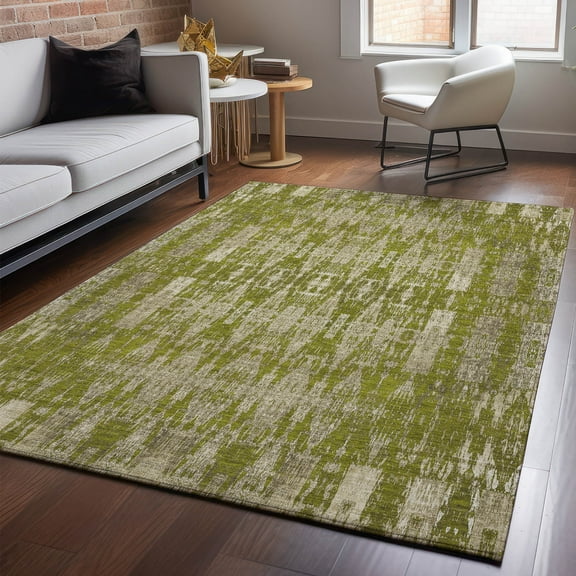 Addison Rugs Mayfield Washable Transitional Moroccan Olive Rectangle Rug, 8' x 10'