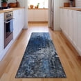 thumbnail image 1 of Addison Rugs Mayfield Washable Transitional Squares Blue Runner Rug, 2'3" x 7'6", 1 of 5