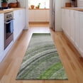 thumbnail image 1 of Addison Rugs Mayfield Washable Transitional Waves Green Runner Rug, 2'3" x 7'6", 1 of 5