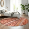 thumbnail image 1 of Addison Rugs Mayfield Washable Transitional Stripes Terracotta Round Rug, 8' x 8', 1 of 5